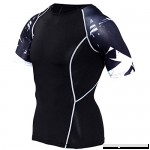 PKAWAY Slim Fit Quick Dry Black Short Sleeve Compression Athletics Shirt Baselayer  B07QGFF8LN